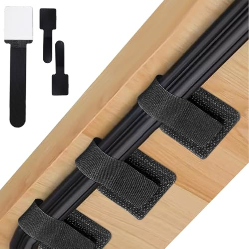 Fourindo 40 Stück Kabelhalter selbstklebend, Klettband Kabelmanagement (30 Kleine + 10 Große), wiederverwendbare Kabelbinder für Schreibtisch, TV, Lichterkette