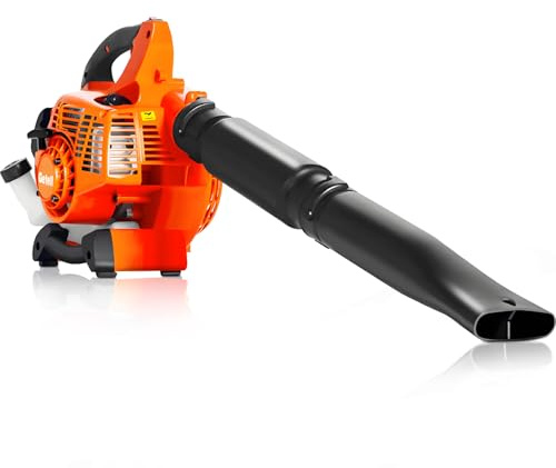 Getell Handheld Gas Leaf Blower – 26cc 2-Cycle Engine, 180 MPH, 380 CFM – Gas Powered Blower for Lawn Care, Leaf Cleanup, Driveways, and Light Snow Removal (Orange)