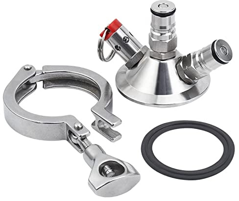 EGUIAS Brewing Accessory Ball Lock Tri-Clamp Conversion Kit, 2'' Commercial Beer Keg Adapter
