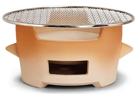 YTYTU Tragbarer Lagerfeuergrill, Lehm-BBQ-Grill, Kompakter Holzkohlegrill Für Kochen Im Freien, Camping, Picknicks, Grillen Im Garten