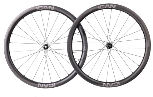 ICAN G40/G50 1320 g/1375 g Carbon Gravel Bike Disc Laufradsatz 700C Hakenfelgen 25 mm Innenbreite 36T Ratschennabe