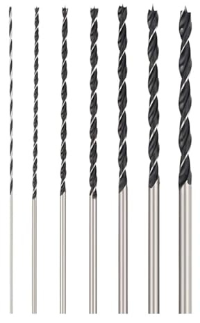 Jeu de forets hélicoïdaux Jeu de forets pointus extra longs 300 mm, centrage hélicoïdal, acier au carbone, travail du bois, contreplaqué, plastique, aluminium