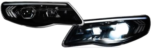 BTHMGBAE Fari Anteriori Per VW Per Touareg 2007-2010 Fari Anteriori A LED DRL Indicatori Di Direzione Abbaglianti Angel Eye Lenti Del Proiettore Faro Principale(For Xenon)
