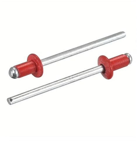 50 Stück RAL3020 lackierte Blindnieten, Aluminium-Stahl, farbige Nieten, mit Pop-End, Befestigungswerkzeug, 1/8 Zoll x 1/4 lingli