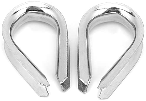 Hominas Morsetti per funi Metalliche Marine in Acciaio Inossidabile 14 mm Morsetti per ditali con Anello Protettivo per Cavi