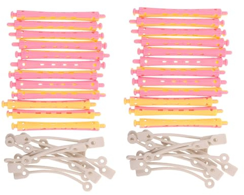 JOINPAYA Lot de 24 Bigoudis à Friser en Plastique Pp pour Femmes, Outils Capillaires pour Permanente Froide et Régulière, Adaptés pour Usage Salon et Maison