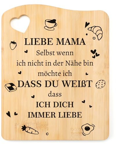 Tulolvae Geschenke für Mama, Bambus Schneidebrett Geburtstagsgeschenk | Weihnachtsgeschenke Muttertagsgeschenke für Mutter, Geschenk für Frauen zum Geburtstag Weihnachten Muttertag Ostern