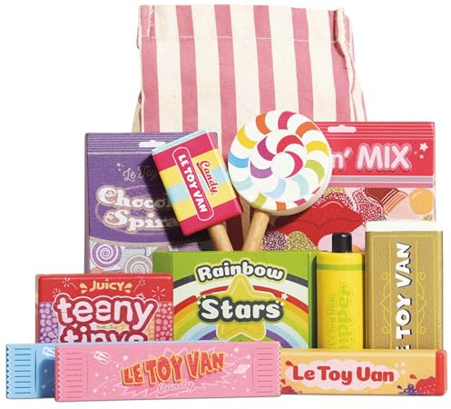 Le Toy Van - Wooden Sweets & Candy Play Food Set, Kids Role Play Wooden Food Toy - Suitable For 2 Years +