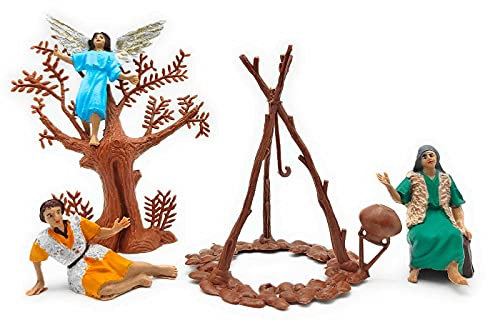 Acan Tradineur - Figuras anunciación con ángel para belén navideño 7 cm, durexina, Figuras Decorativas Nacimiento, Pesebre, Navidad, decoración Tradicional