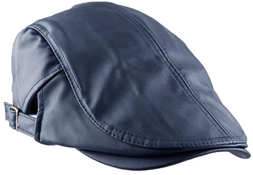 KYEYGWO PU Leder Schirmmütze für Herren, Gatsby Newsboy Flatcap Einstellbare Schiebermütze Freizeit Barette Cap Driving Cabbie Jagd Kappen Outdoor Zeitungskappe