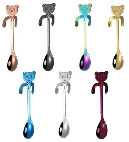 PURRL Teelöffel Edelstahl Cartoon Katze Hängetasse Kaffeelöffel, Teelöffel Kreative Dessert Snack Kaffee Rührlöffel Küchengeschirr Utensilien Kaffeeschaufeln Little Surprise