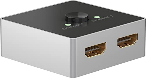 goobay HDMI Switch Manuelle HDMI-Umschaltbox 2 auf 1 (4K @ 60Hz)