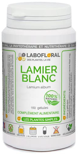 Lamier blanc Labofloral 150 gélules dosées à 210 mg - Complément alimentaire - Elimination, dépuratif naturel, digestion - Fabriqué en france