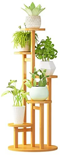 GIZNXBA Blumenständer Fensterbank 5 Etagen Blumenregal Holz Pflanzenständer Hoch Für Mehrere Pflanzen, Pflanzenregal Blumentreppe Für Innen, Außen, Ecke, Wohnzimmer (Color : /Primary Color A)