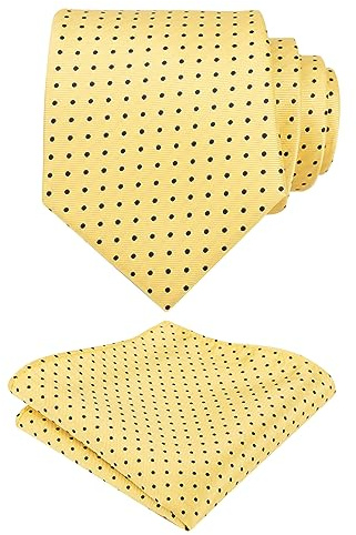 Alizeal Mens Solid Farbe Krawatten Einstecktuch und Manschettenknöpfe Set | Pflegeleichte, glatte Textur, geeignet für professionelles und formelles Aussehen, leicht