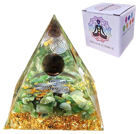 Jsleid Piramide Orgonite, Quarzo Piramide, Orgonpyramide di Decorazione, Kristall Pyramide, Utilizzato per la Meditazione e Decorazione Domestica, Regali (Verde)