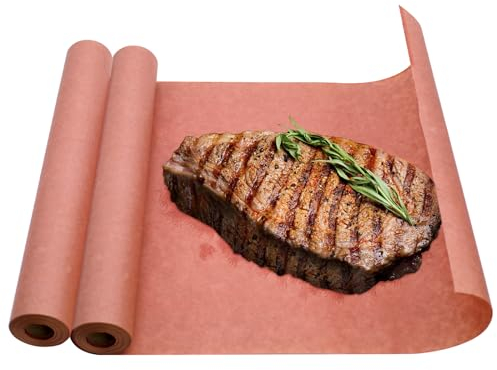 TETEWEVER 2 Rolls Pink Butcher Paper Roll 10m Roll Kraft Paper BBQ Butcher Paper BBQ 30cm Wide Perfect for BBQ Smoker Grill