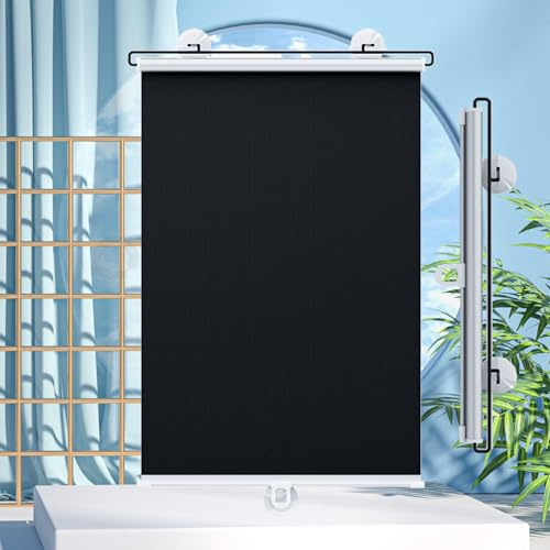 Store Enrouleur Occultant Noirs,Store À Rouleau Pare-Soleil avec Ventouses,Rideaux De Protection Solaire Rétractables pour Fenêtres,Stores Temporaires Portables sans Perçage,W×H-80 * 100cm(31 * 39in)