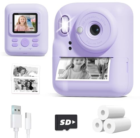 Geschenke für Mädchen, YORKOO Sofortbildkamera für Kinder, 1080P Digitalkamera 48MP Fotokamera, Geburtstag Weihnachten Geschenke für Mädchen und Jungen 4 5 6 7 8 10 12 Jahre