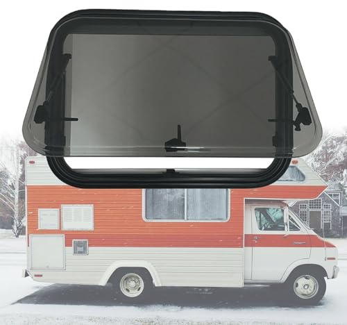 FANYING Schiebefenster für Wohnmobile, externes Wohnwagen-Schiebefenster, Doppellagiges Acrylglas-Klappfenster mit Sichtschutz und Sonnenschutz, für Wohnwagen, Wohnmobil,550 * 500mm
