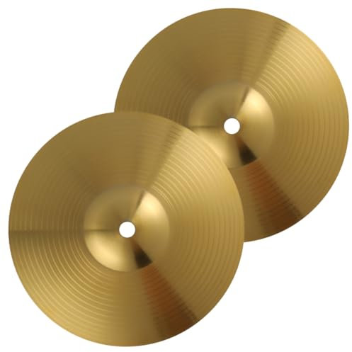 Hoement 2stücke Schlagzeugbecken Jazz Crashbecken Übungs-jazz-schlagzeugbecken Messing Übungsschlagzeug-set-becken Übungs-crashbecken Schlagzeugzubehör Schlagzeugbedarf Set-becken