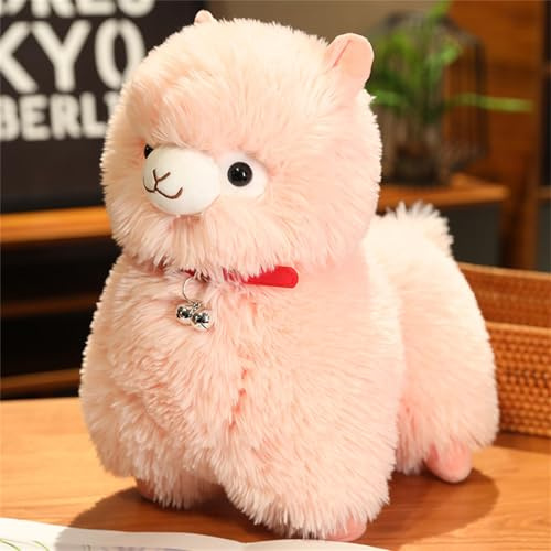 Plüschtier Stofftier Alpaka Puppe Wurfkissen Plüschtier Plüschkissen Spielzeug Schmusetier Geschenk, für Kinder Mädchen Jungen (25 cm,Rosa)