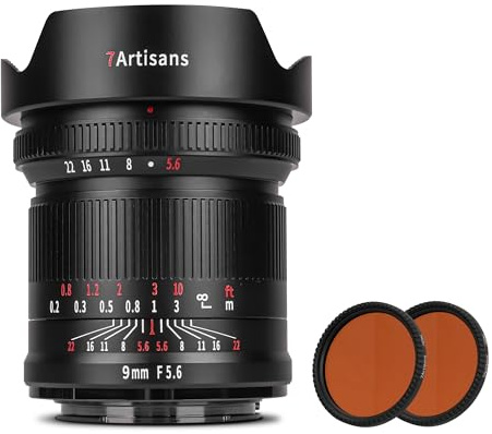 7artisans Objectif grand angle 9 mm F5.6 plein cadre 132° distorsion presque zéro distance de mise au point minimale 0,2 m compatible avec Sigma FP pour Panasonic S1 S1H S5 Leica SL SL2 (filtre
