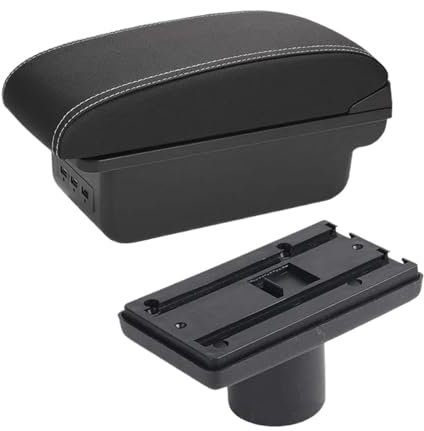 Caja reposabrazos almacenamiento Para Seat Para Ibiza 6j 6L Reposabrazos Central Caja Almacenamiento Contenido Caja Almacenamiento Con Portavasos Cenicero Con USB Caja almacenamiento consola central(B