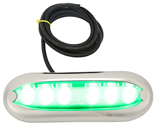LOCADENCE LED Bootslicht, 12 V 24 VDC, 6 Helle LED Lampenperlen, IP68, Edelstahl, 1,5 M Stromkabel, Boots Unterwasserlicht für Boote, Yachten, Ozeane, Motorboote (RGBW)