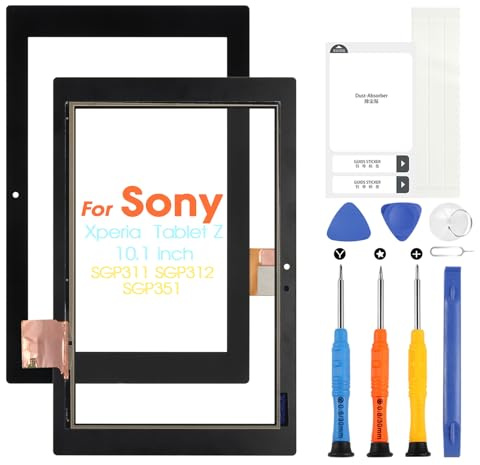 10,1 Zoll für Sony Xperia Tablet Z Touchscreen für Sony Tablet Z SGP311 SGP312 SGP351 Touchscreen Glas mit Reparatur-Set (Schwarz, kein LCD-Display)