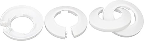 TOP-VIGOR 4 x 33 mm Rohrabdeckungen, zum Einrasten, PP-Kunststoff-Rosetten-Rohrmanschette für Wasserleitung, Abflussleitung, WC-Abflussrohr, Wandrohreingang, Dekoration, Zierleiste und