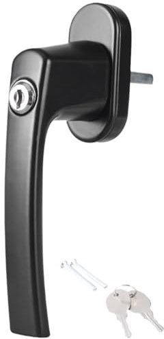 ANQKYO Manilla para Ventana 2 manijas de Ventana con Cerradura y Tornillos for Llave, manija de Puerta de balcón, Cerradura de Seguridad for Ventana