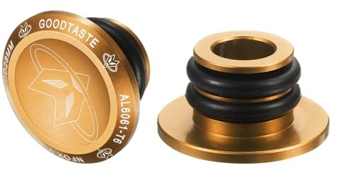 sourcing map Tapones de aluminio para manillar de bicicleta, 16.2 g con anillos a juego para bicicleta de MTB Road BMX, color dorado