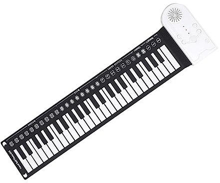 SWOOMEY Piano Electrónico Portátil Fácil de Transportar Enrollable de Silicona para Buen Tono 49 Teclas, Altavoz Integrado y Teclado Plegable Niños y Adultos