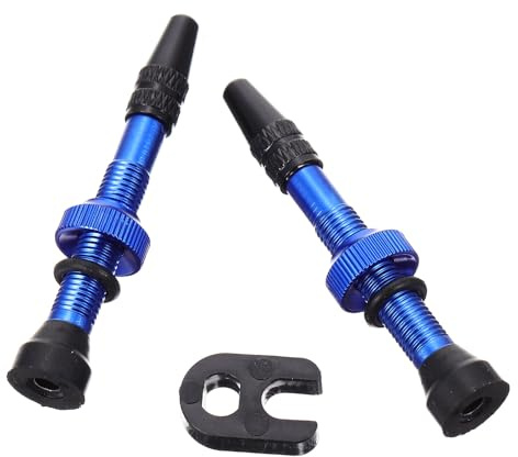 BIUDECO Vástagos para Válvulas Tubeless de Bicicleta Aleación de Aluminio Resistente y Núcleo de Cobre Válvulas Presta Francesas Herramienta de Azul para Neumáticos sin Cámara
