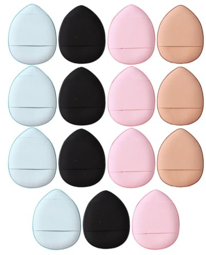 POPETPOP Éponges à Maquillage Douces et Respirantes Sangle pour Doigt Lot de 15 Mini en Polyuréthane Couleur Aléatoire pour Fond de Teint et Maquillage Visage