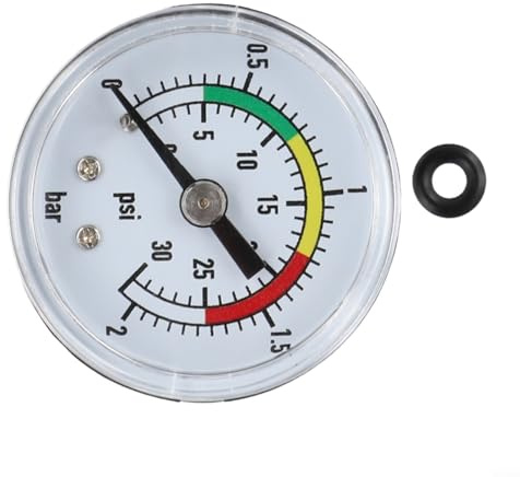 Manomètre pour pompe à filtre à sable Intex - 35,6 cm et 40,6 cm - Pièce de rechange - En acier inoxydable - Double échelle - Compatible avec