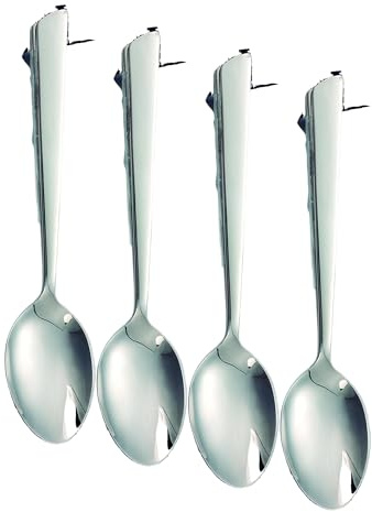 Arcos Cucharas de Mesa Acero Inoxidable 18/10, Juego de 3 Piezas, Monoblock 200 mm, Serie Toscana, Ideal para Comedor, Color Plata (Paquete de 4)