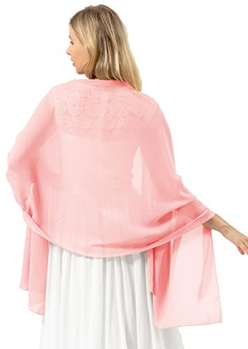 bridesmay Damen Halstuch Chiffon Stola, Leichter Sommer Schal, Elegantes Accessoire für Hochzeit, Party und Abendkleid