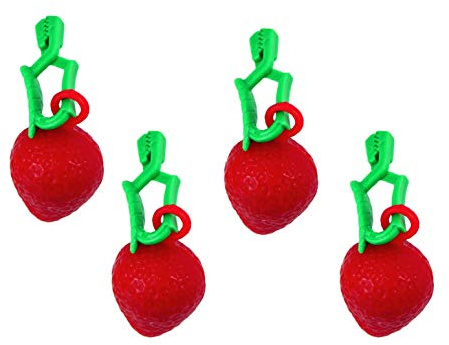 Haus&Garten Tischtuchbeschwerer Obst Tischtuchbommeln Tischtuchgewichte Tischtuchhalter (4xErdbeere)