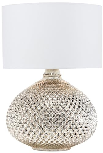 Beliani Trendy Tischleuchte goldfarbenes Glas Poly-Baumwolle Madon