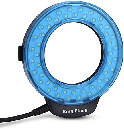Jarchii Flash annulaire, 40,5 mm, 52 mm, 55 mm, 58 mm, 62 mm, 67 mm, 72 mm, 77 mm Portable LED Flash annulaire à Piles Lumière de Remplissage avec filtres Couleur Adaptateur Photographie