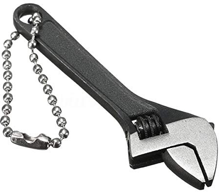 Mini justerbar skiftnyckel, 6,35 cm liten stålnyckel käftnyckel HATOOLHA® handskiftnyckel för industri och bilreparation (svart)