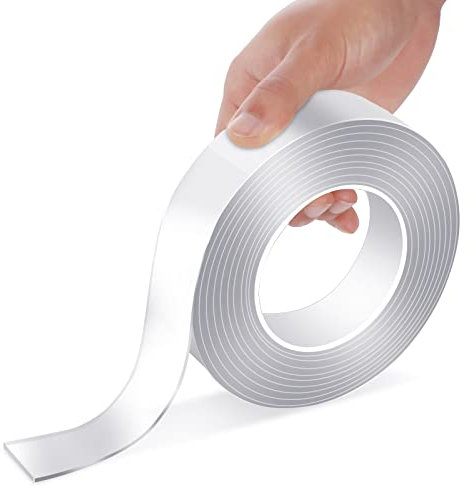 Tunudi cinta doble cara cara,cinta doble cara extrafuerte utilizar repetidamente después del lavado y es muy utilizado Paredes Cocinas Alfombras Llaves Fotografías Fijas Etc (3Meter x 2.3 cm)
