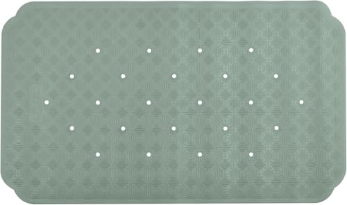 Spirella Duschmatte Ruby Badematte Duscheinlage antibakteriell rutschfest mit Saugnäpfen - Grün - ca. 70 x 40 cm - Naturkautschuk, Unique