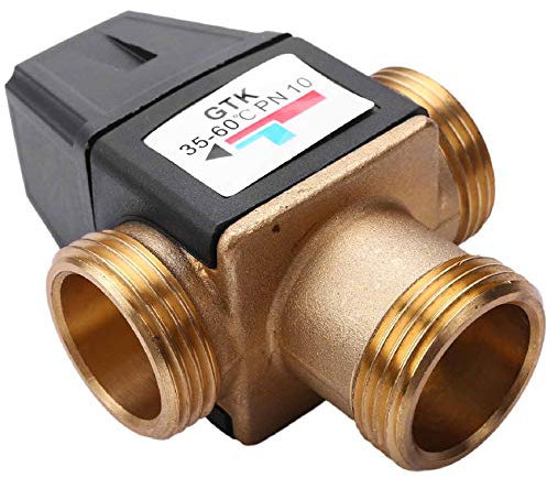 1 Pieza 3 VíAs DN25 Rosca Externa VáLvula de Mezcla TermostáTica de LatóN Calentador de Agua Solar VáLvula TermostáTica
