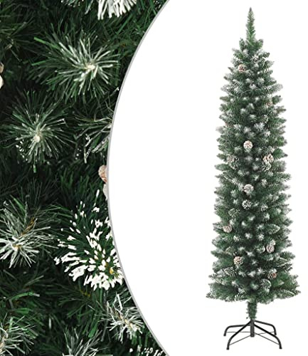 vidaXL Künstlicher Weihnachtsbaum mit Ständer Schlank 210 cm PVC