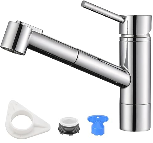 DAYONE Küchenarmatur mit Ausziehbarer Brause, Spültischarmatur mit Herausziehbarer 2 Spülbrause, 120° Drehbar Mischbatterie Küche, Armatur Küche Für Küchen, Bars, Wohnwagen