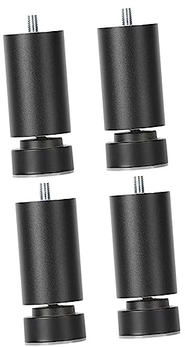 Folpus 4x Sofa Legs, M10 Thread Bed Frame Legs, Adjustable Alloy Replacing Metal Furniture Legs, Table Feet M10 for Coffee Tables, Couch Sofas, Black 20cm