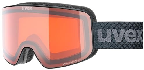 uvex pyrit LG, Skidglasögon unisex – vuxen, schwarz matt dl/orange-klar S2, one size
